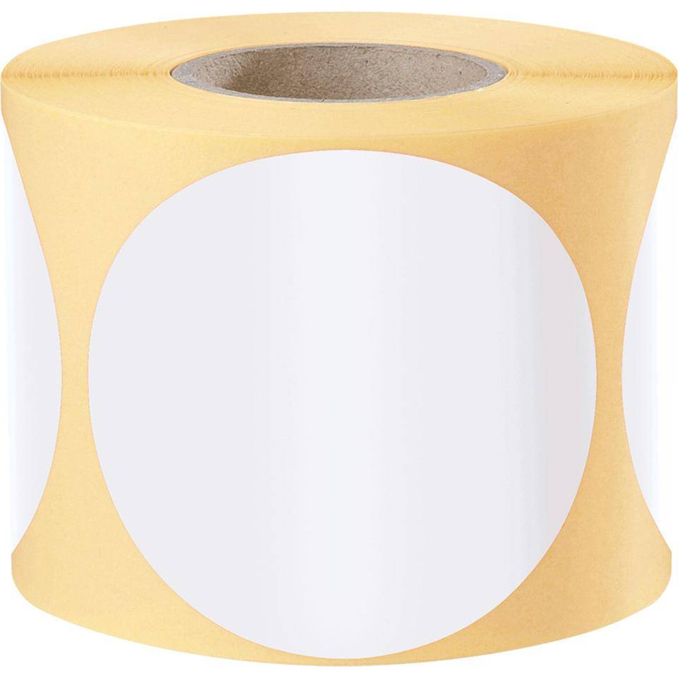 Markierungspunkt, blanko, weiß, Haftpapier, ablösbar, Ø 75mm, 500/Rolle