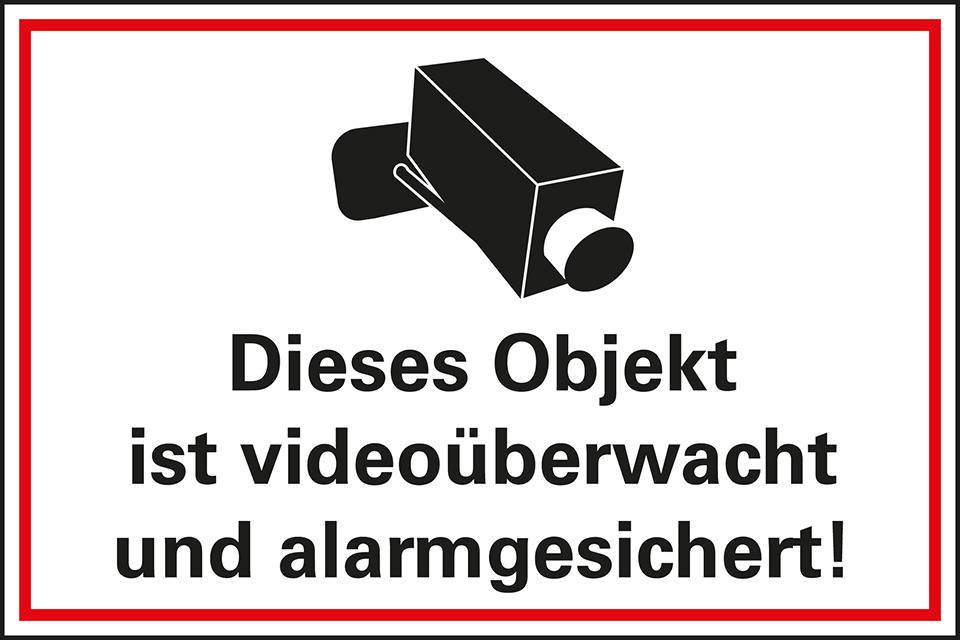 Hinweisschild Dieses Objekt ist videoüberwacht..., Folie, selbstklebend, 300x200mm