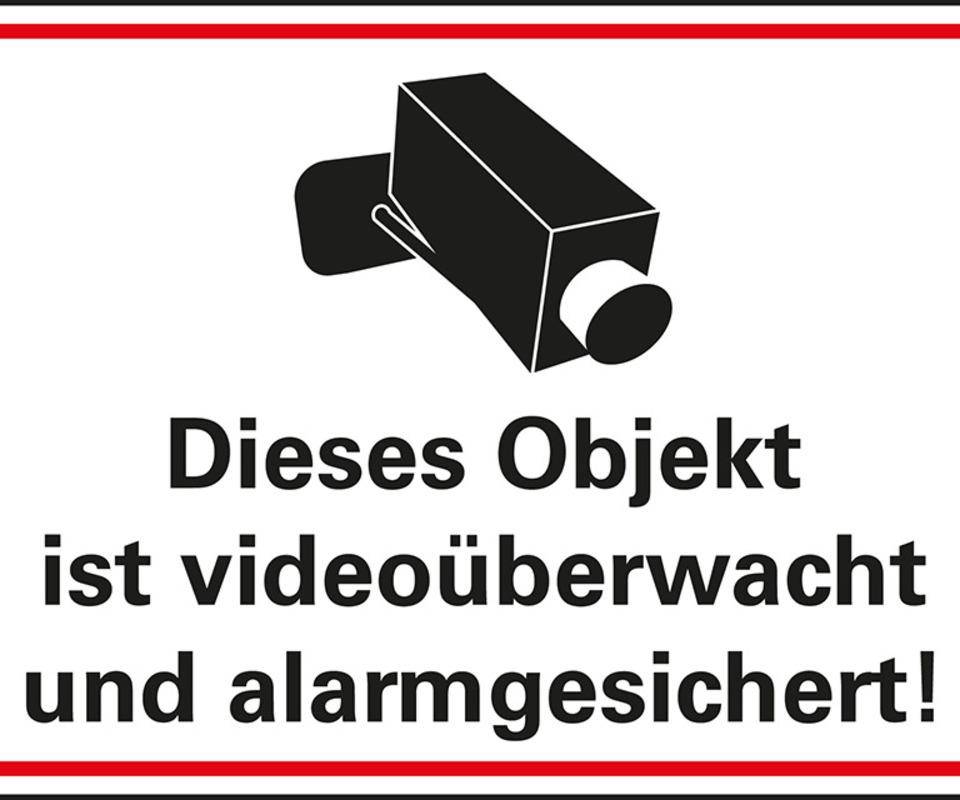 Hinweisschild Dieses Objekt ist videoüberwacht..., Folie, selbstklebend, 300x200mm