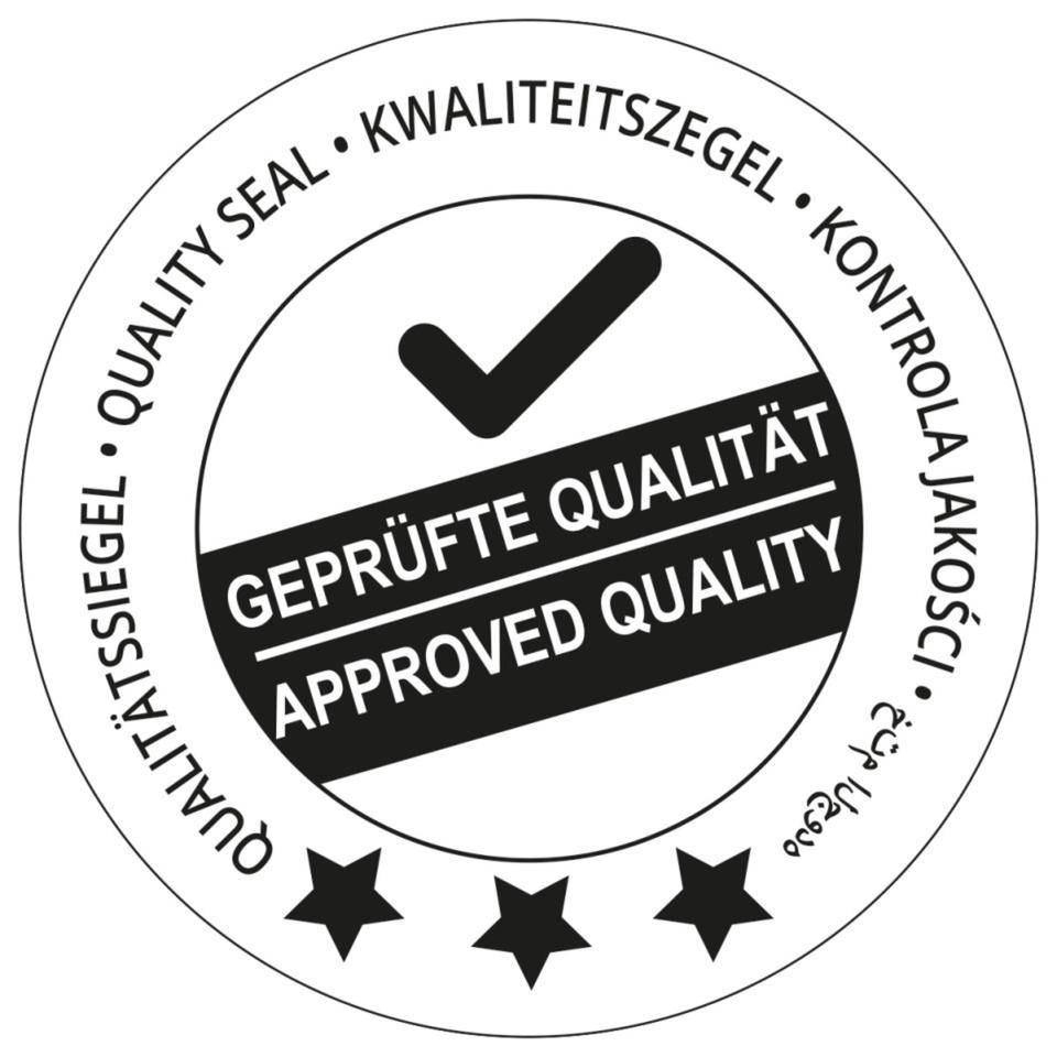 Qualitätssiegel GEPRÜFTE QUALITÄT, mehrsprachig, Dokumentenfolie, Ø 40mm, 500/Rolle
