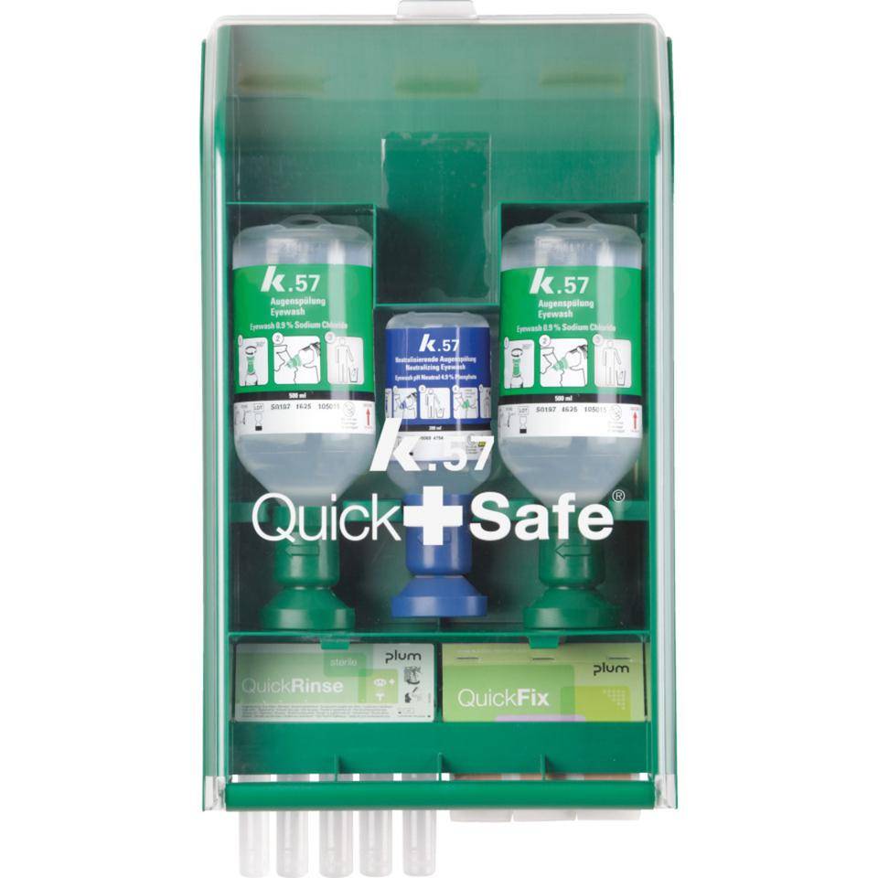 Erste-Hilfe-Station QuickSafe Basic, gefüllt, zur Wandmontage, Kunststoff, 430x253x92mm
