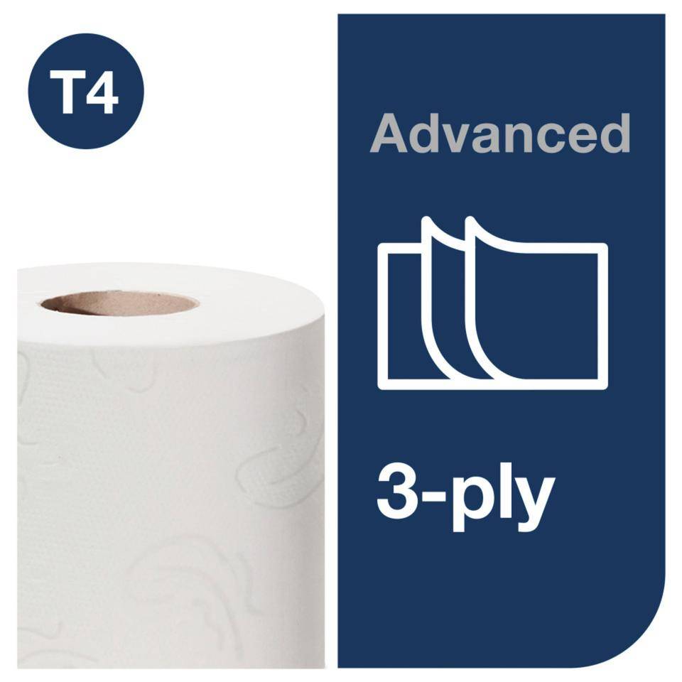 TORK Toilettenpapier Premium T4, 3-lagig, weiß, Tissue, 30 Rollen/VE