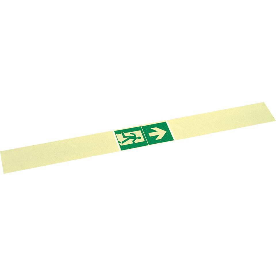 PERMALIGHT® power langnachleuchtend Notausgang/Pfeil, für Anti-Rutsch-Leitstreifen, selbstklebend, 100x200mm, ASR A1.5