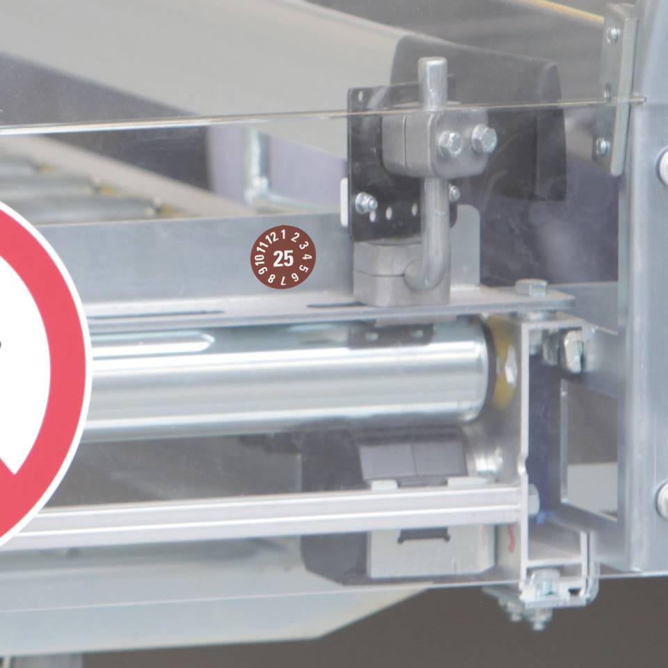 Prüfplakette 25, braun, Dokumentenfolie, selbstklebend, Ø 8mm, 180/Bogen