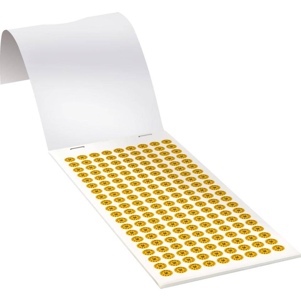 Prüfplakette 26, gelb, Folie, ablösbar, Ø 8mm, 360/Heft