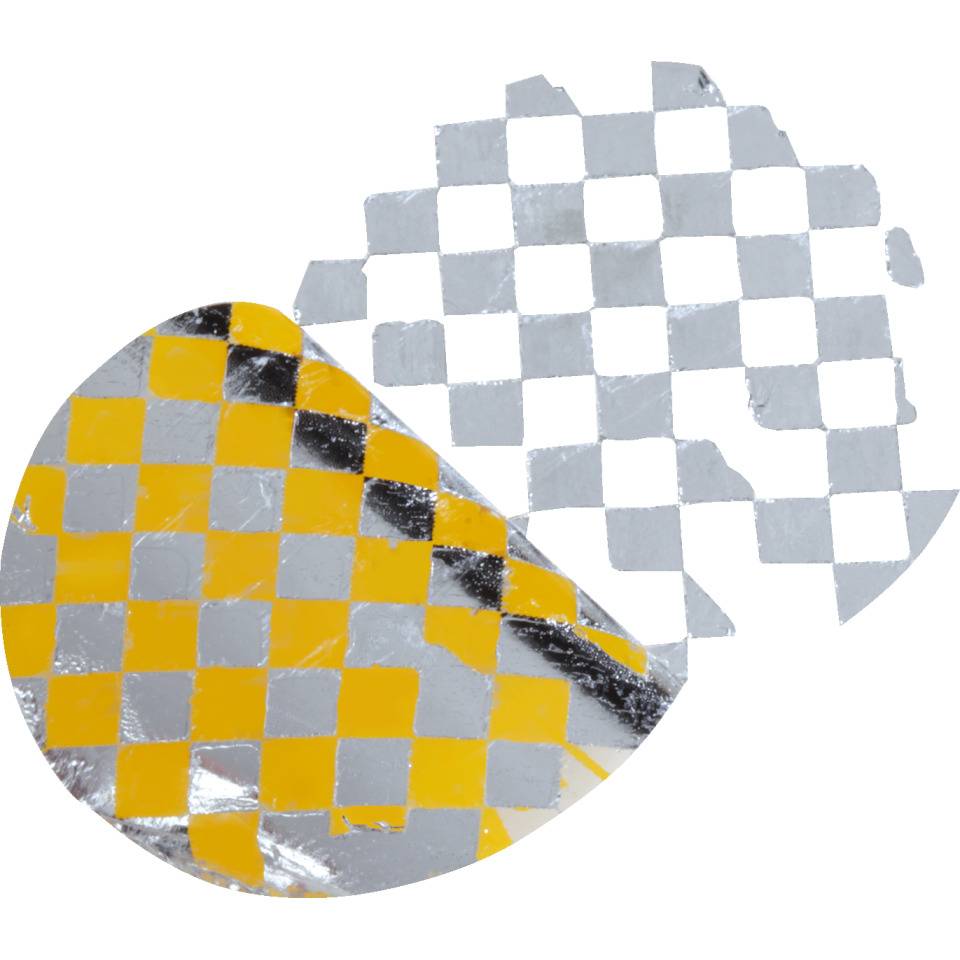 Prüfplakette Nächster Prüftermin 25-30, gelb, Schachbrettfolie, Ø 30mm, 18/Bogen