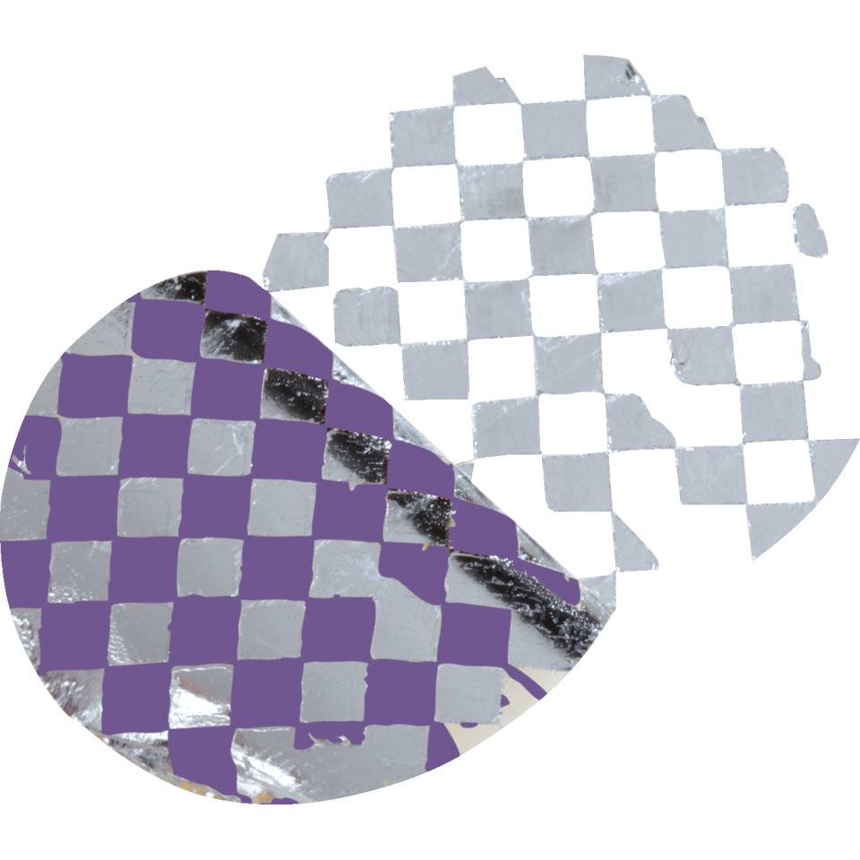 Prüfplakette 2028, violett, Schachbrettfolie, selbstklebend, Ø 30mm, 18/Bogen