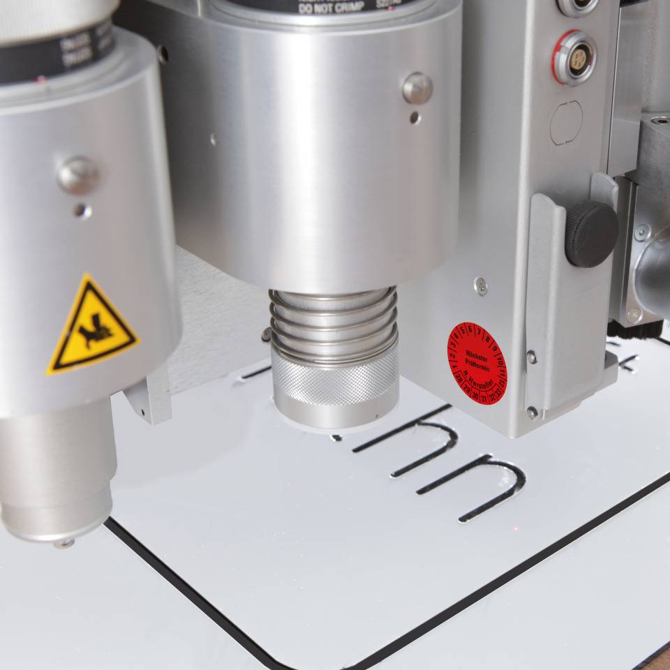 Prüfplakette Nächster Prüftermin lt.Hersteller, 28-33, rot, Dokumentenfolie, Ø30mm, 18/Bogen
