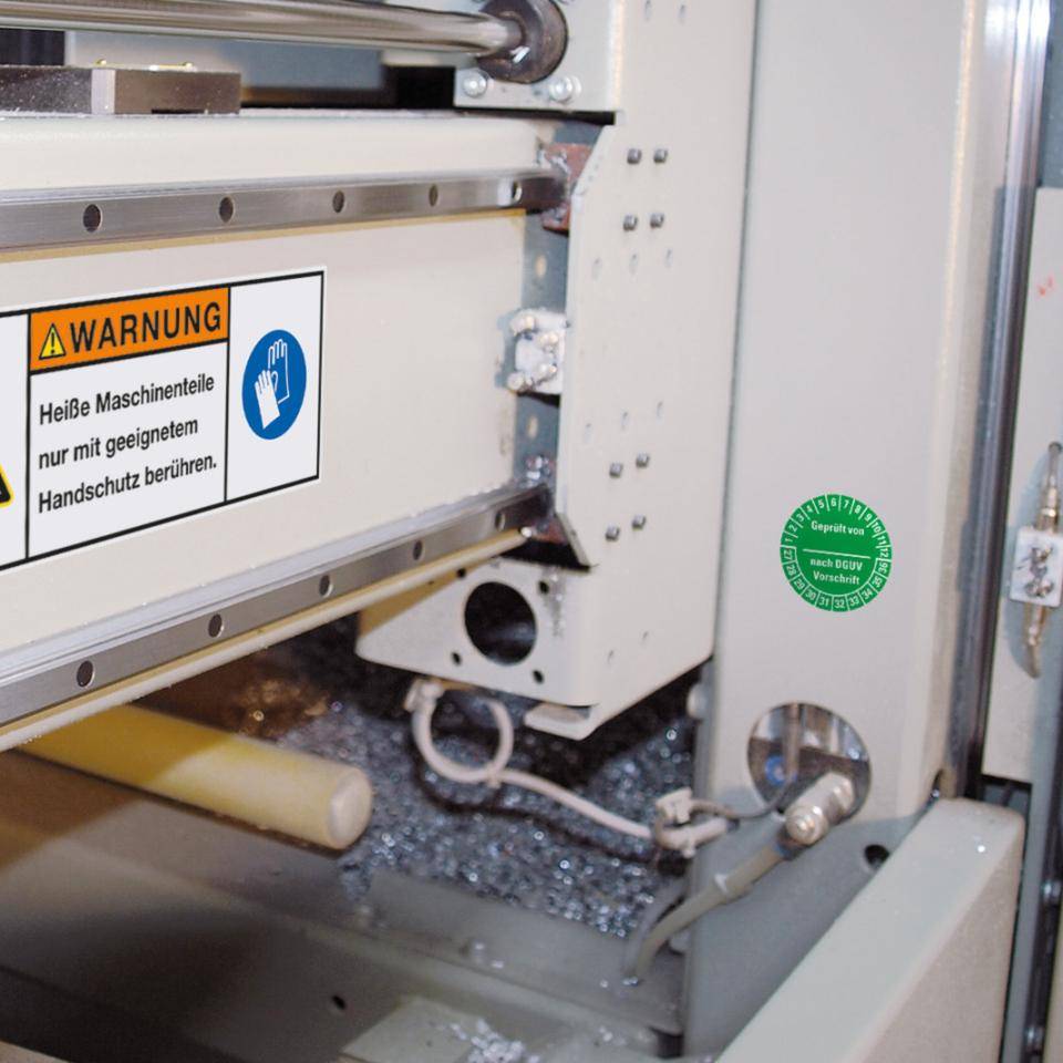 Prüfplakette Geprüft-DGUV Vorschrift, 27-36, grün, Dokumentenfolie, Ø 30mm, 500/Rolle