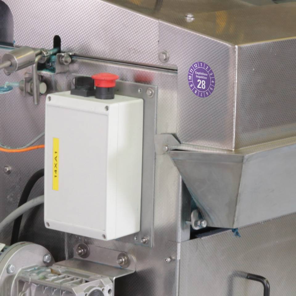 Prüfplakette Empf.Inspektion 28, violett, Dokumentenfolie, Ø 30mm, 18/Bogen