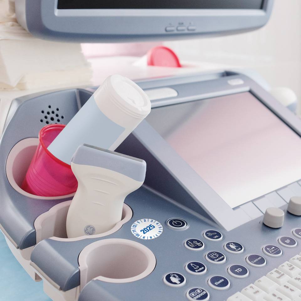 Prüfplakette 2025, weiß, Folie,mit Spezialkleber,Oberflächenschutz, Ø25mm, 500/Rolle