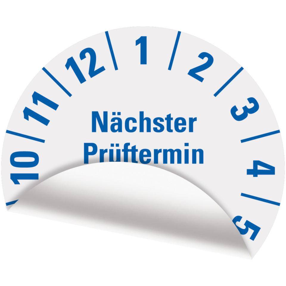 Prüfplakette Nächster Prüftermin 2028, weiß, Folie, mit Spezialkleber, Ø 35mm, 10/Bogen