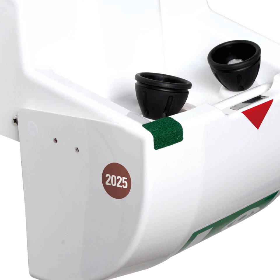 Prüfplakette 2025,für Prüfnachweise,braun,Dokumentenfolie,Ø20mm,36/Bogen