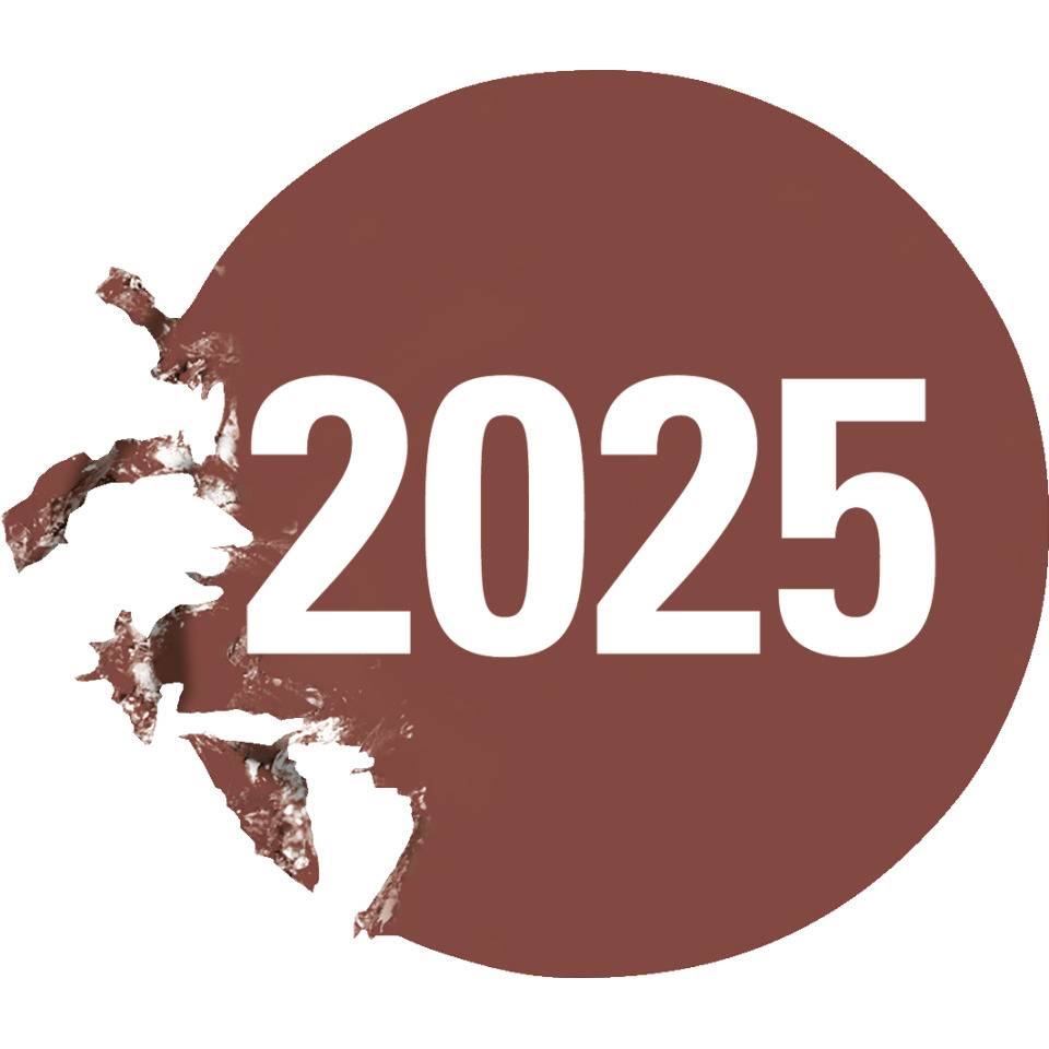 Prüfplakette 2025,für Prüfnachweise,braun,Dokumentenfolie,Ø20mm,36/Bogen