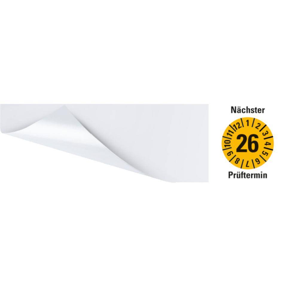 Kabelprüfplakette Nächster Prüftermin 26, gelb, Folie, selbstklebend, 95x25mm, 60/Heft