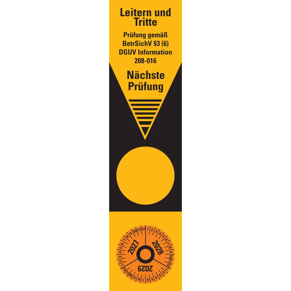Grundetik.Prüfung BetrSichV §3(6)/DGUV, 2027-2029, Folie, ablösbar, 50x200mm, 10/Heft