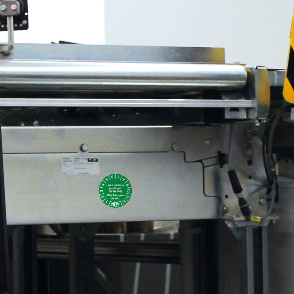 Prüfplakette Lagereinrichtung, DGUV Info.208-061, 2029, grün, Dokumentenfolie, Ø30mm, 18/BOG