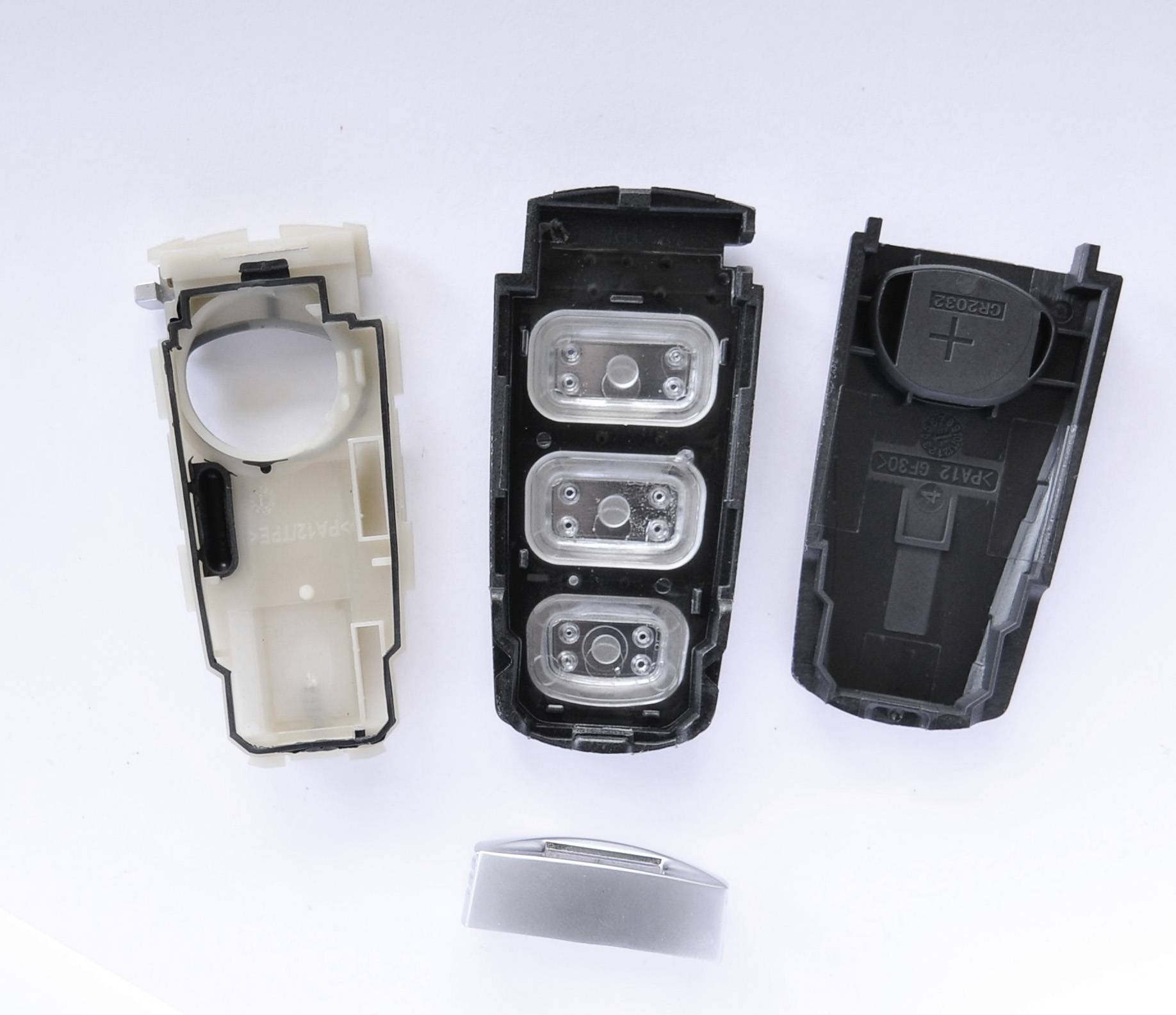 Auto Schlüssel Funk Fernbedienung 1x Smartkey Gehäuse + 1x Notschlüssel Kunststoff Rohling kompatibel mit VW Passat