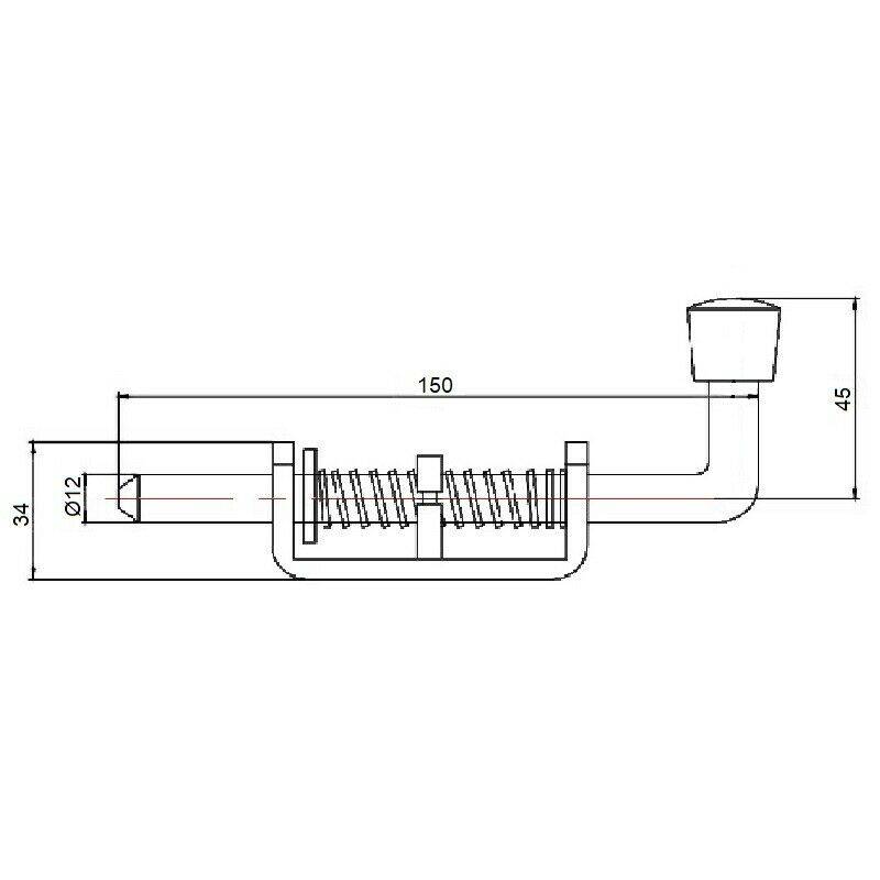 Massiver Federriegel Bodenschieber Tor Feststeller Tür Riegel Boden Torriegel 150mm