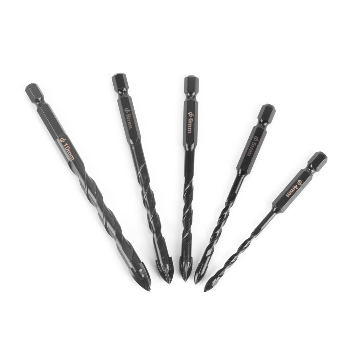 STAHLWERK Glasbohrer | Fliesenbohrer | Keramikbohrer 10er Set 4, 5, 6, 8, 10 mm