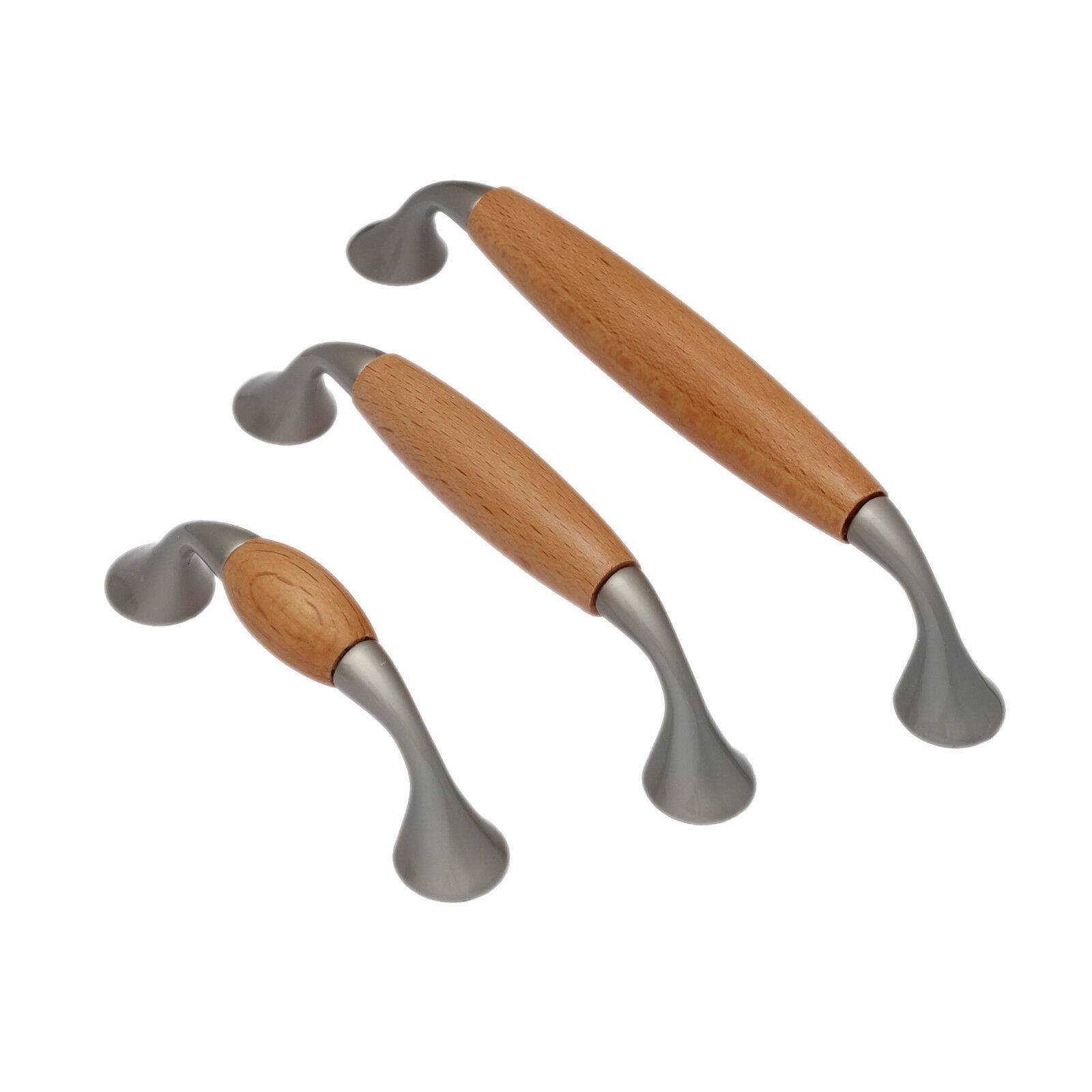 Möbelgriff Holzgriff Holzknopf Holz Knopf Schubladengriff Möbelgriffe Natur Buche 96mm