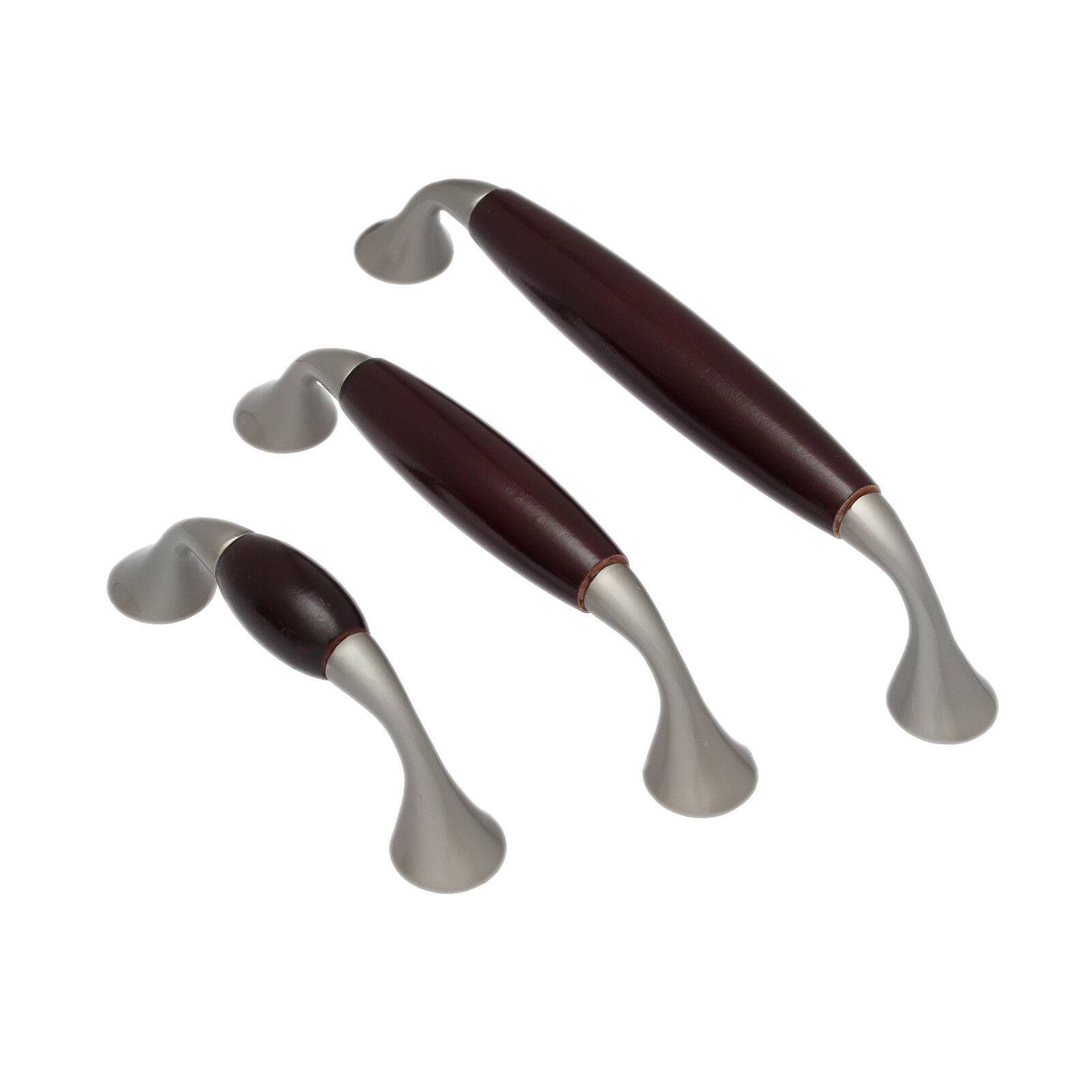 Möbelgriff Holzgriff Holzknopf Holz Knopf Schubladengriff Möbelgriffe Natur Schwarz 96mm