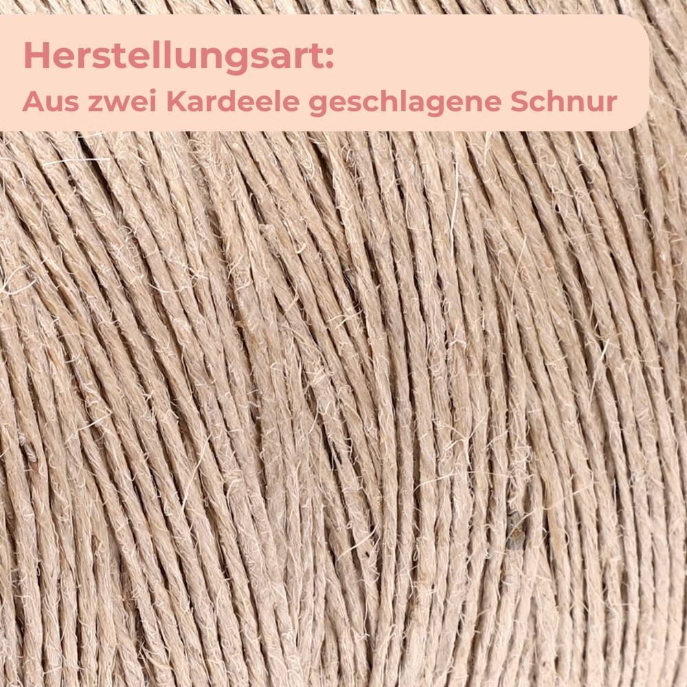 2er Set Juteschnur 500 m Bindfaden Schnur zum basteln Jutegarn Natur Jutekordel Paketschnur Gartenschnur Jute Bastelschnur Garten Pflanzschnur