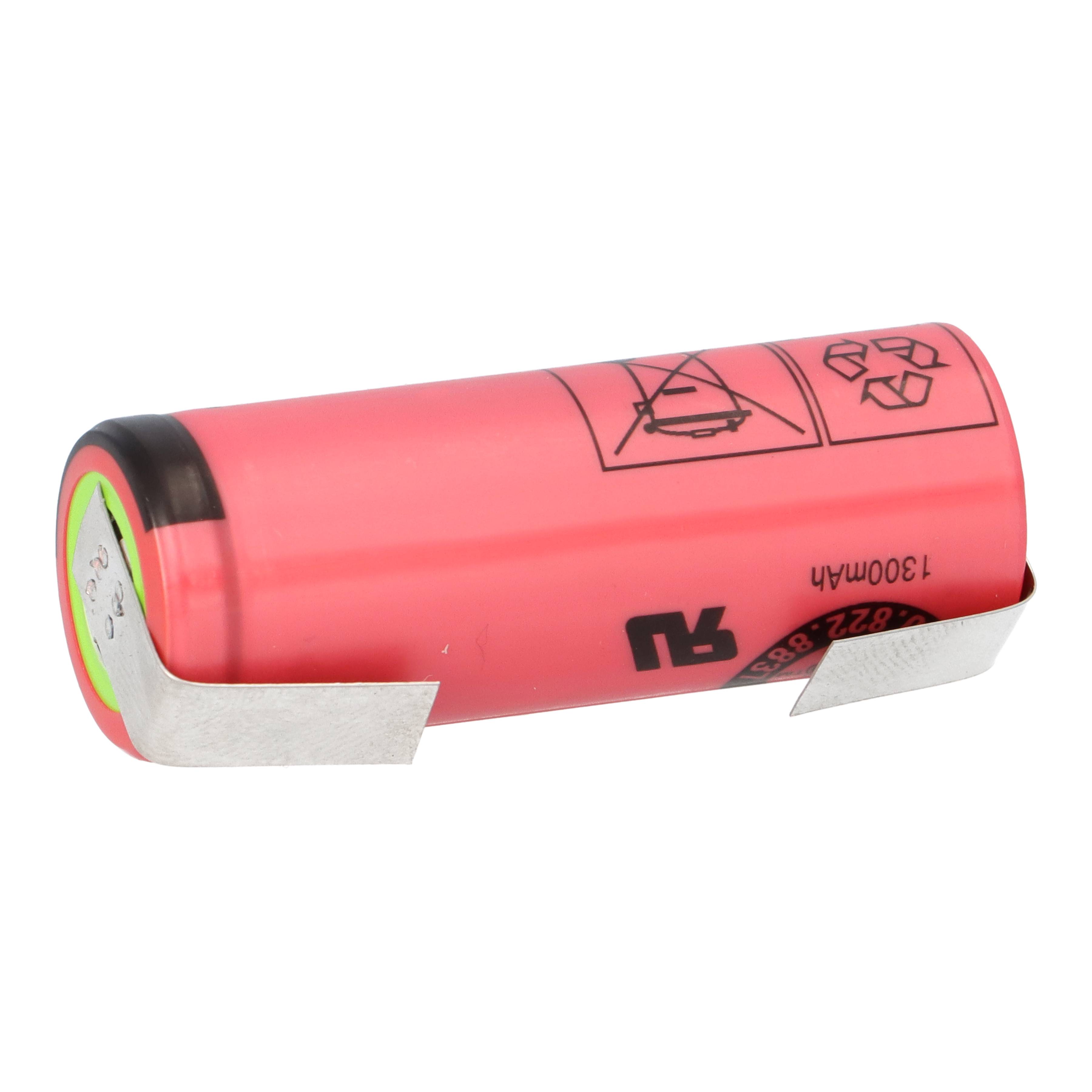 Sanyo UR18500Y 1300mAh Li-ion Akku mit U-Lötfahne