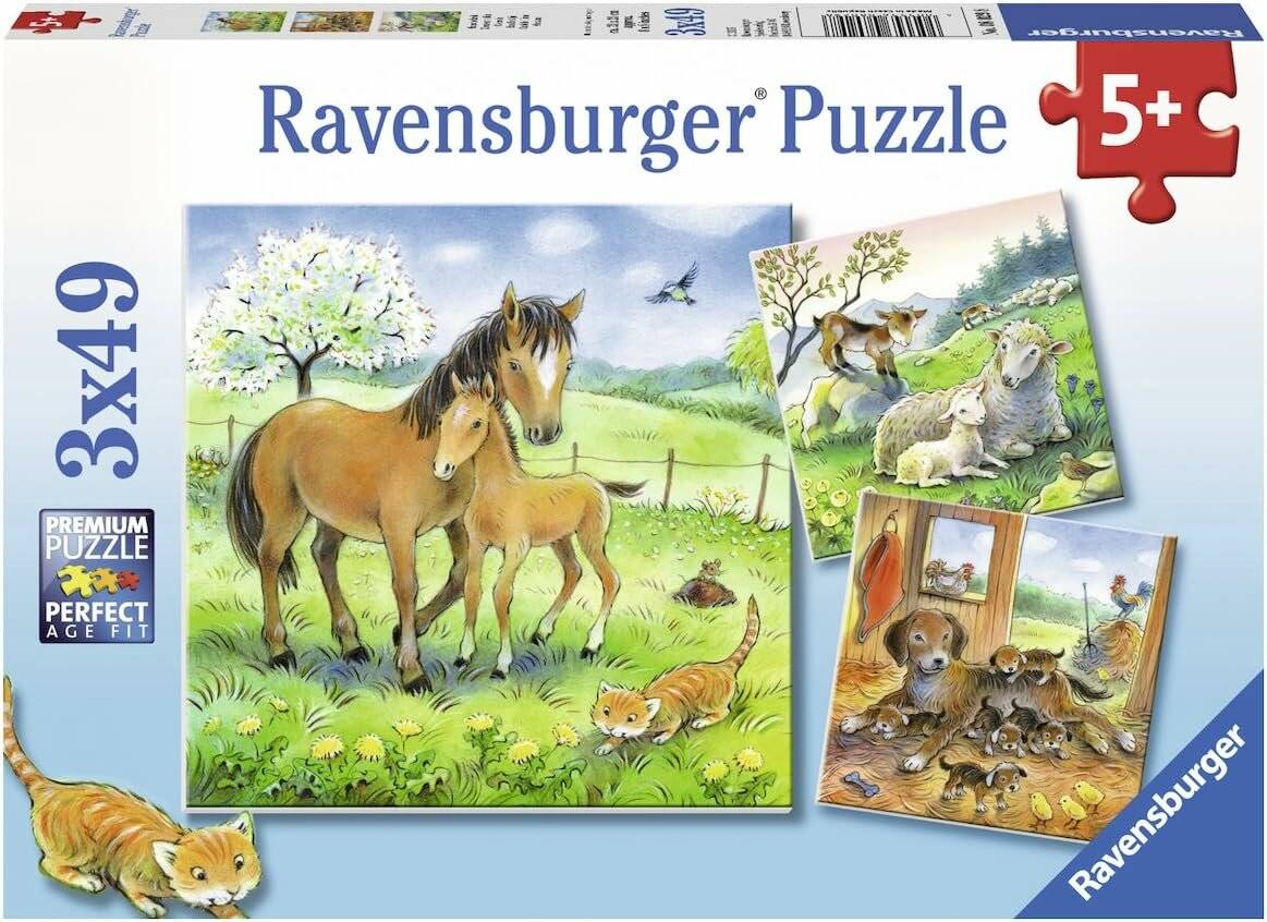 Puzzle 3x49 Teile Kuschelzeit ab 5 Jahre 3 Puzzles inklusive
