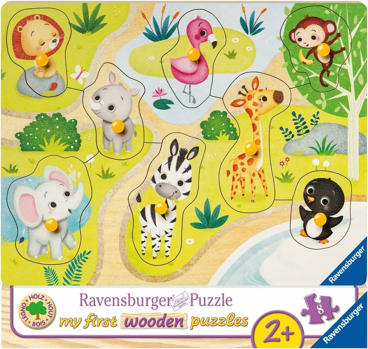 RAVENSBURGER Holzpuzzle Tiere im Zoo