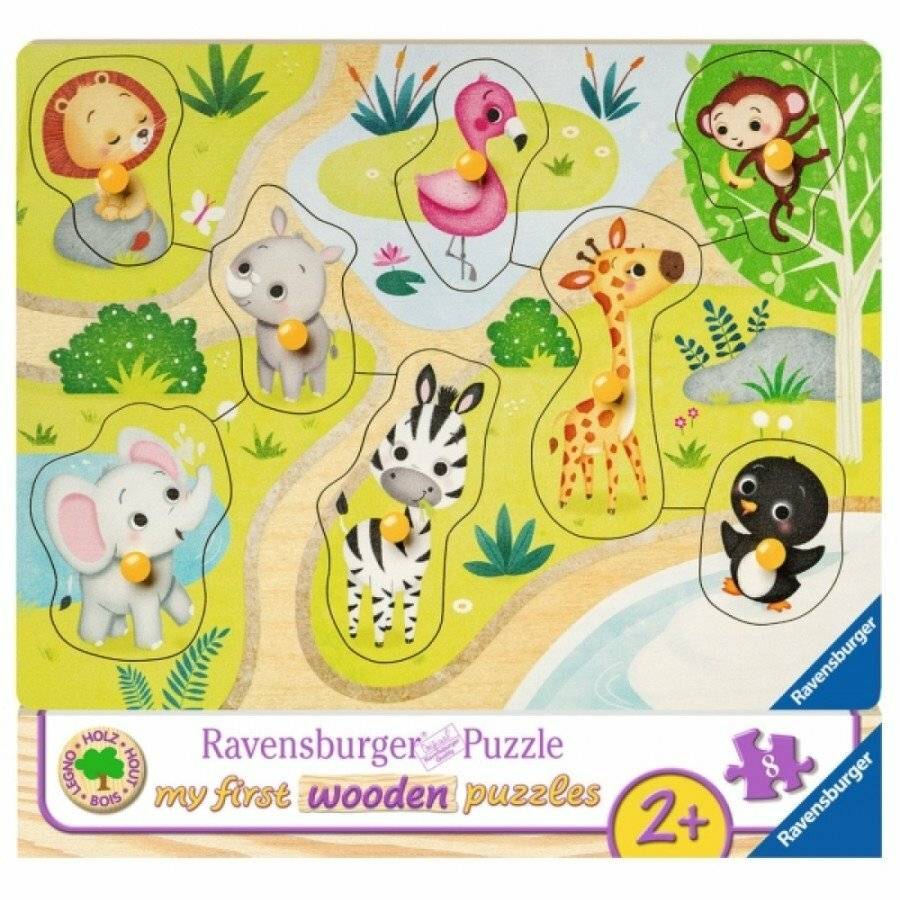 RAVENSBURGER Holzpuzzle Tiere im Zoo