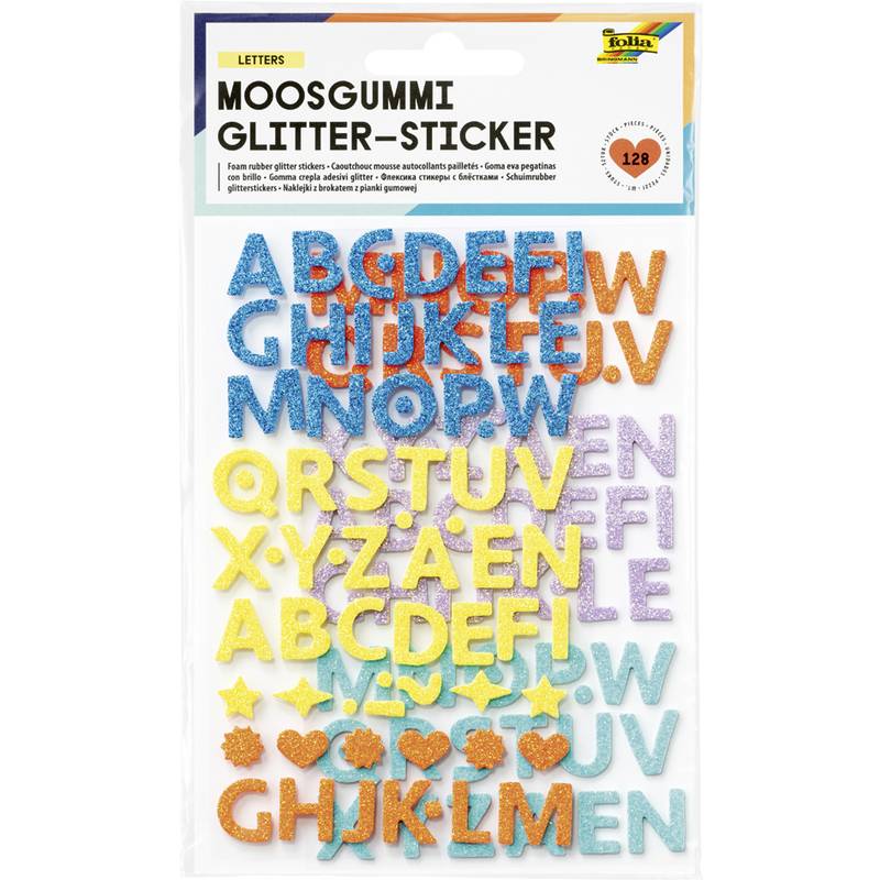 folia Moosgummi Glitter-Sticker LETTERS