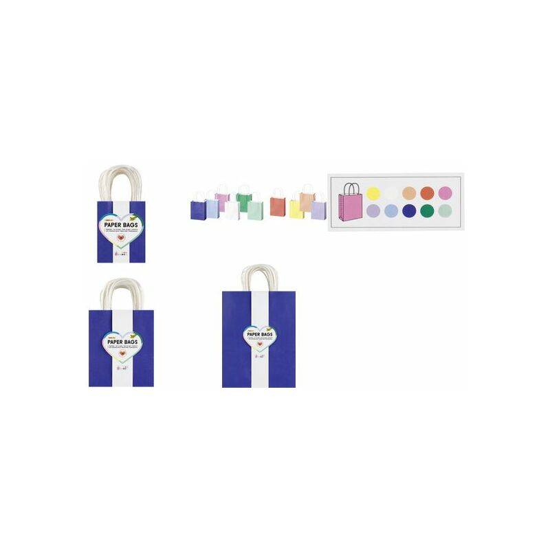 folia Papier-Tragetaschen BASIC, Größe: M, farbig sortiert