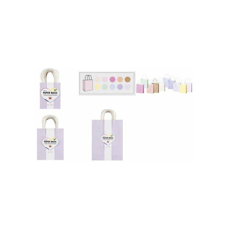 folia Papier-Tragetaschen PASTELL, Größe: S, farbig sortiert