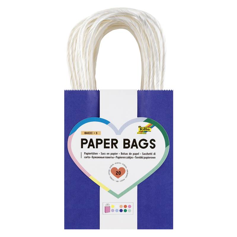 folia Papier-Tragetaschen BASIC, Größe: S, farbig sortiert