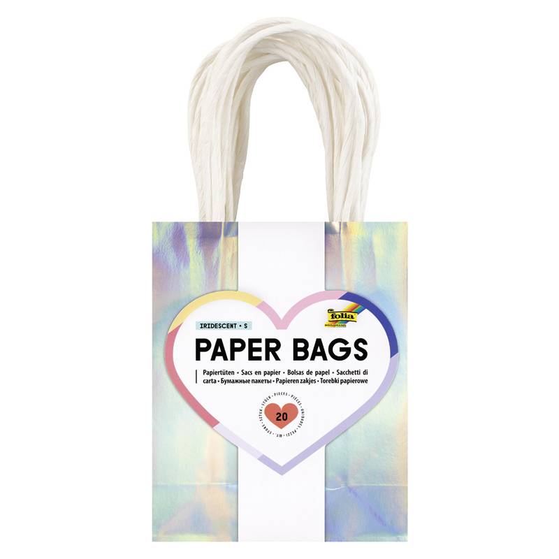 folia Papier-Tragetaschen IRISIEREND GLÄNZEND, Größe: S