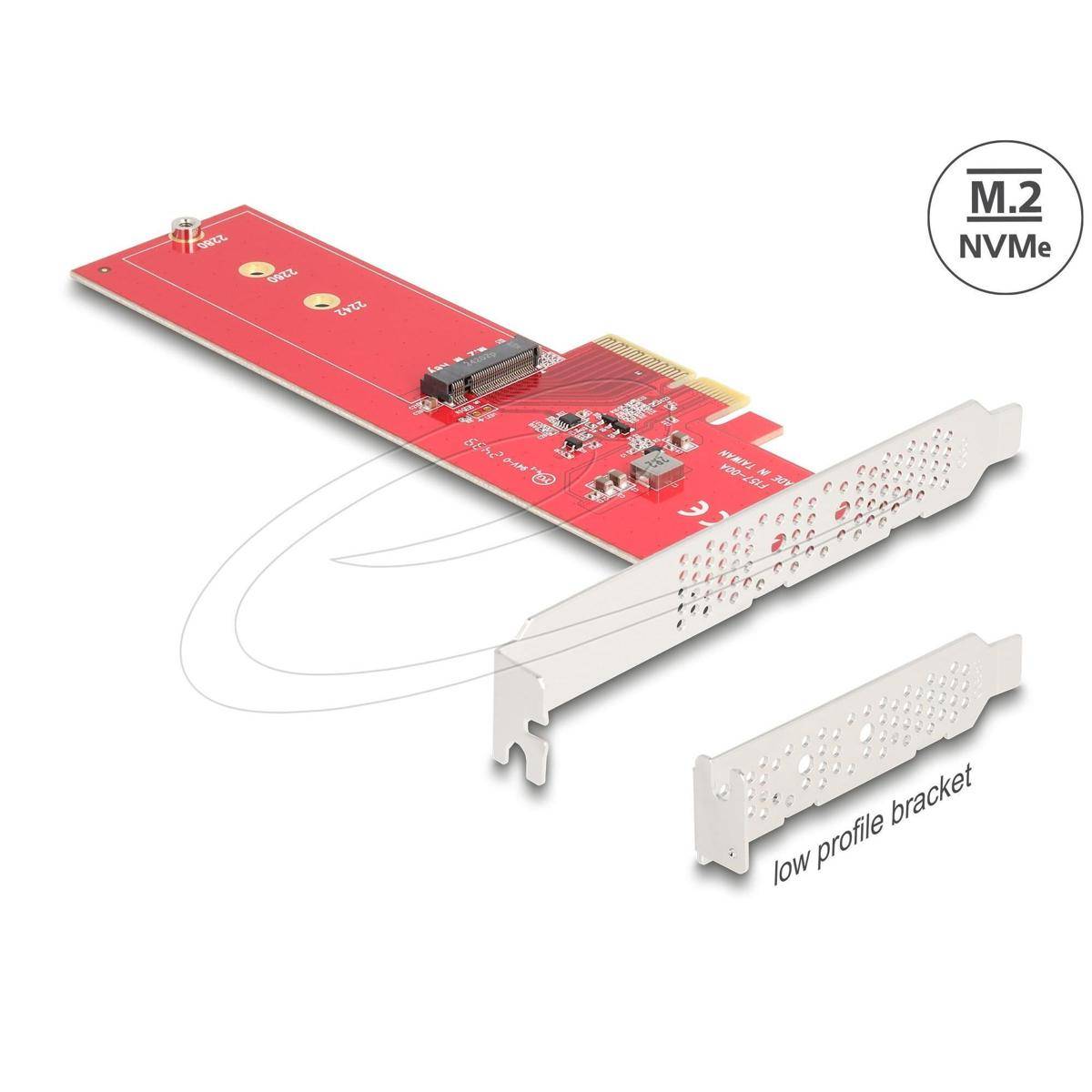 Delock PCI Express 5.0 x4 Karte zu 1 x intern NVMe M.2 Key M - Low Profile Formf