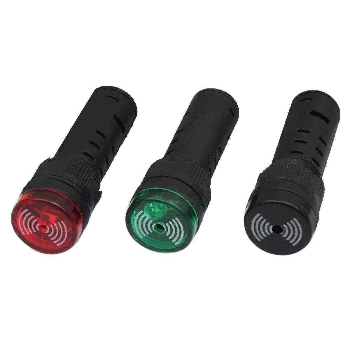 Piezo Leuchtmelder Kontrollleuchte Signallampe Warnlampe Buzzer Summer LED 16mm Schwarz 24V