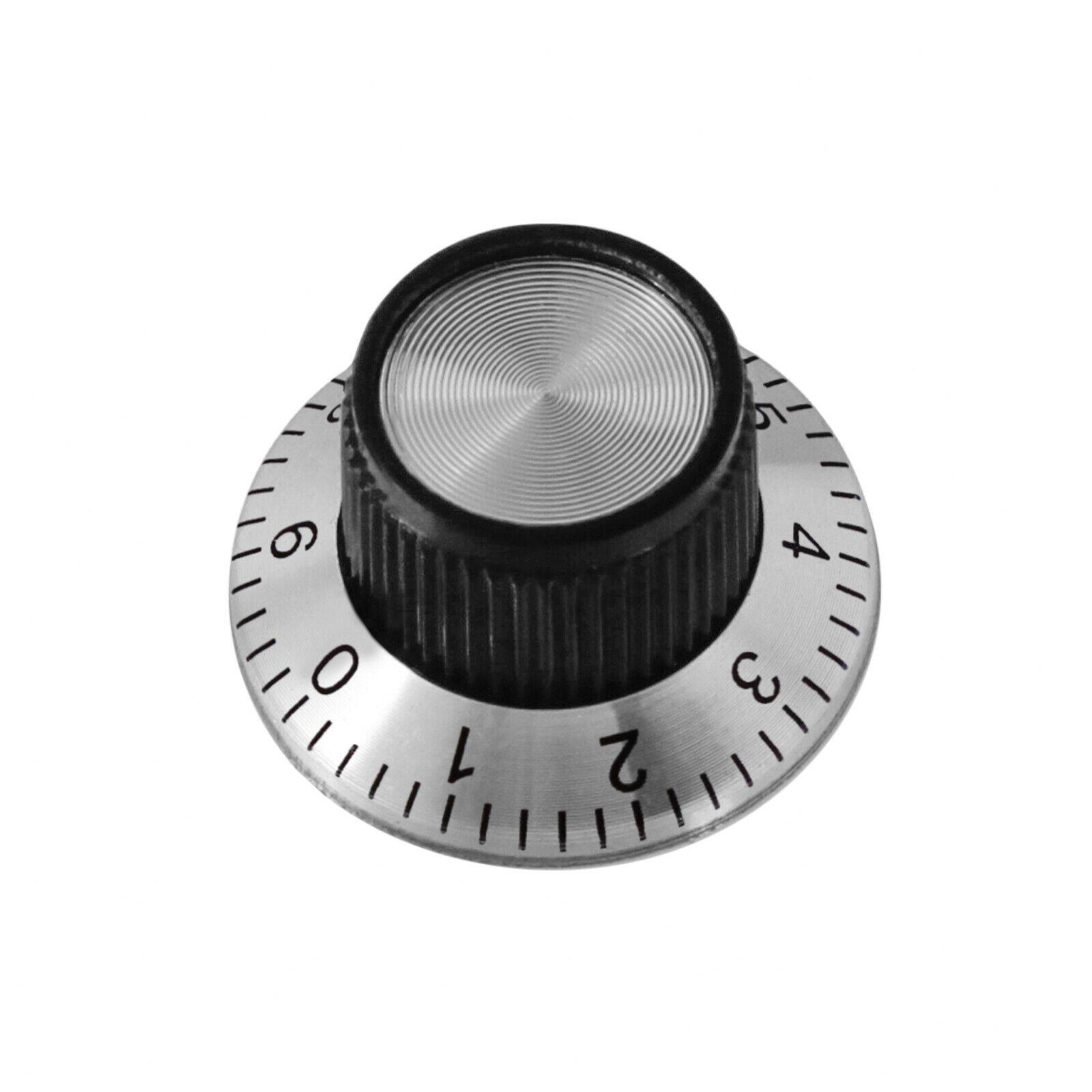 Potiknopf Drehknopf Reglerknopf ALU Schwarz Potentiometer 6mm Achse Aluminium Ø24x14mm mit 360° Skala