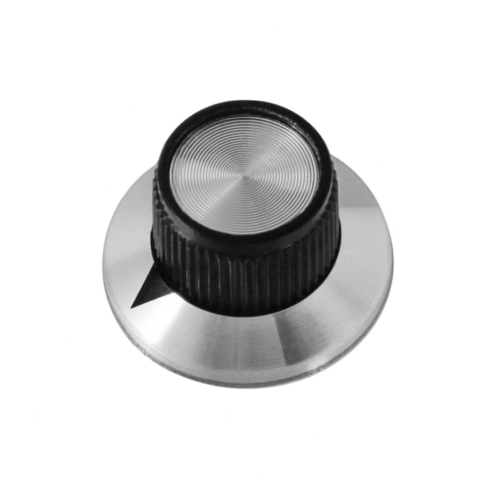 Potiknopf Drehknopf Reglerknopf ALU Schwarz Potentiometer 6mm Achse Aluminium Ø24x14mm ohne Skala