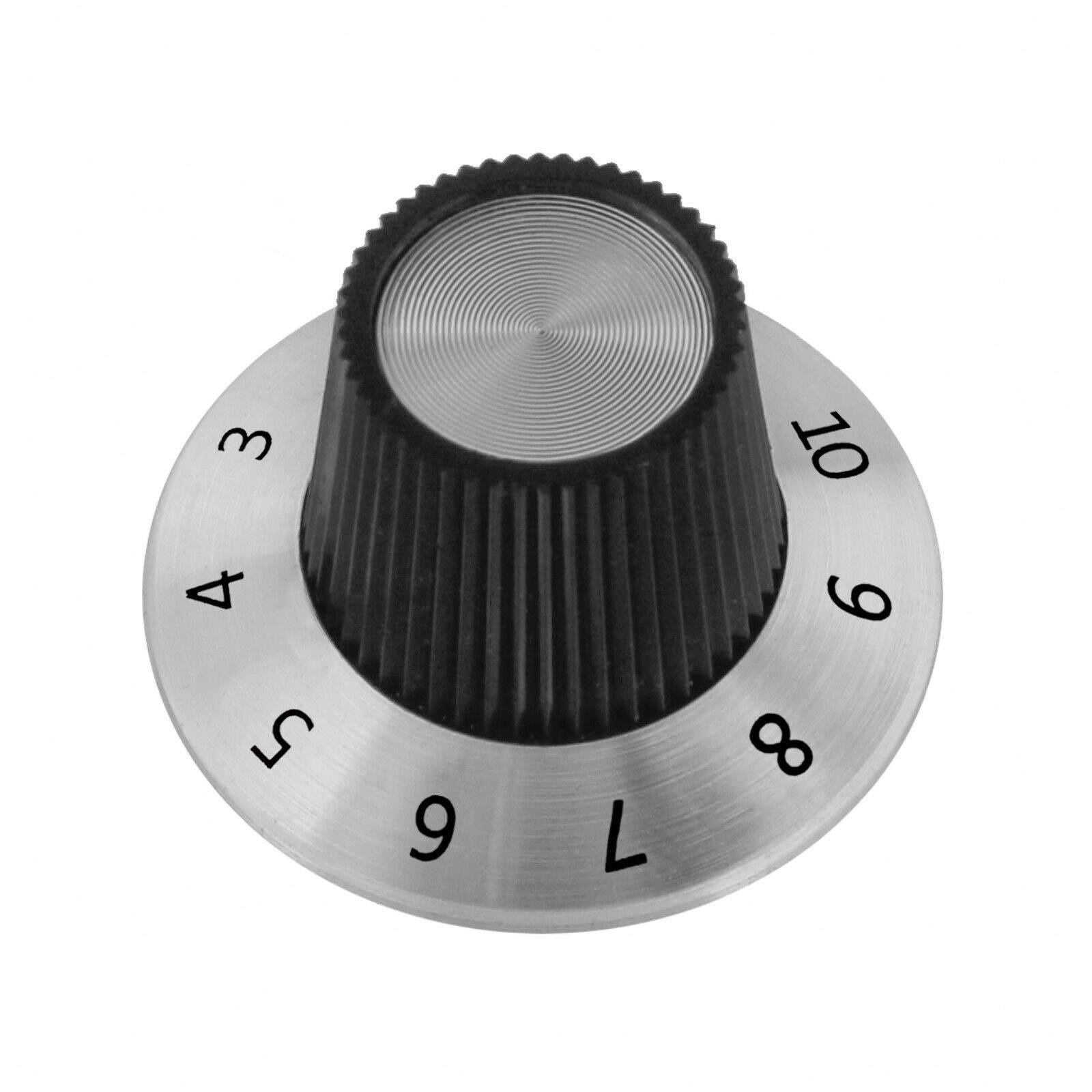 Potiknopf Drehknopf Reglerknopf ALU Schwarz Potentiometer 6mm Achse Aluminium Ø29x18mm mit 320° Skala