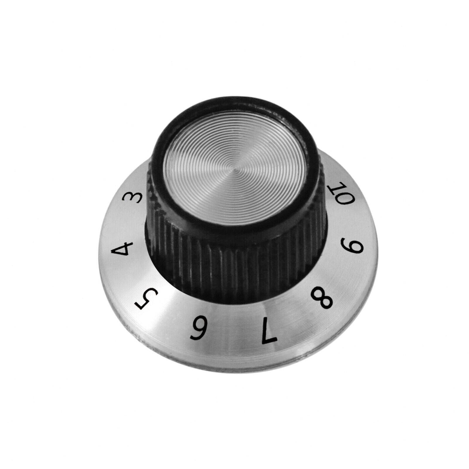 Potiknopf Drehknopf Reglerknopf ALU Schwarz Potentiometer 6mm Achse Aluminium Ø24x14mm mit 320° Skala