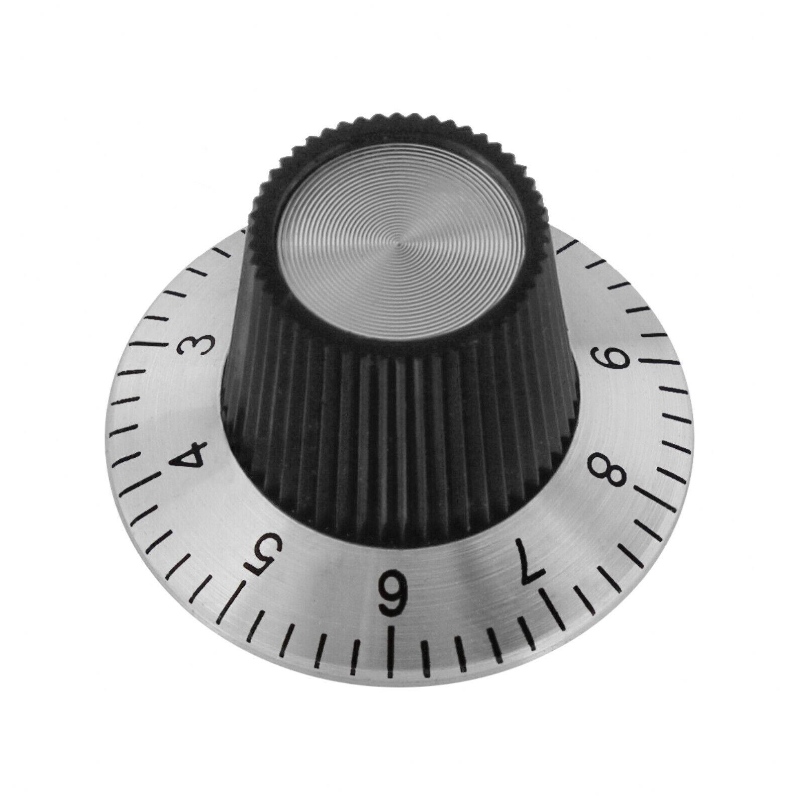 Potiknopf Drehknopf Reglerknopf ALU Schwarz Potentiometer 6mm Achse Aluminium Ø29x18mm mit 360° Skala