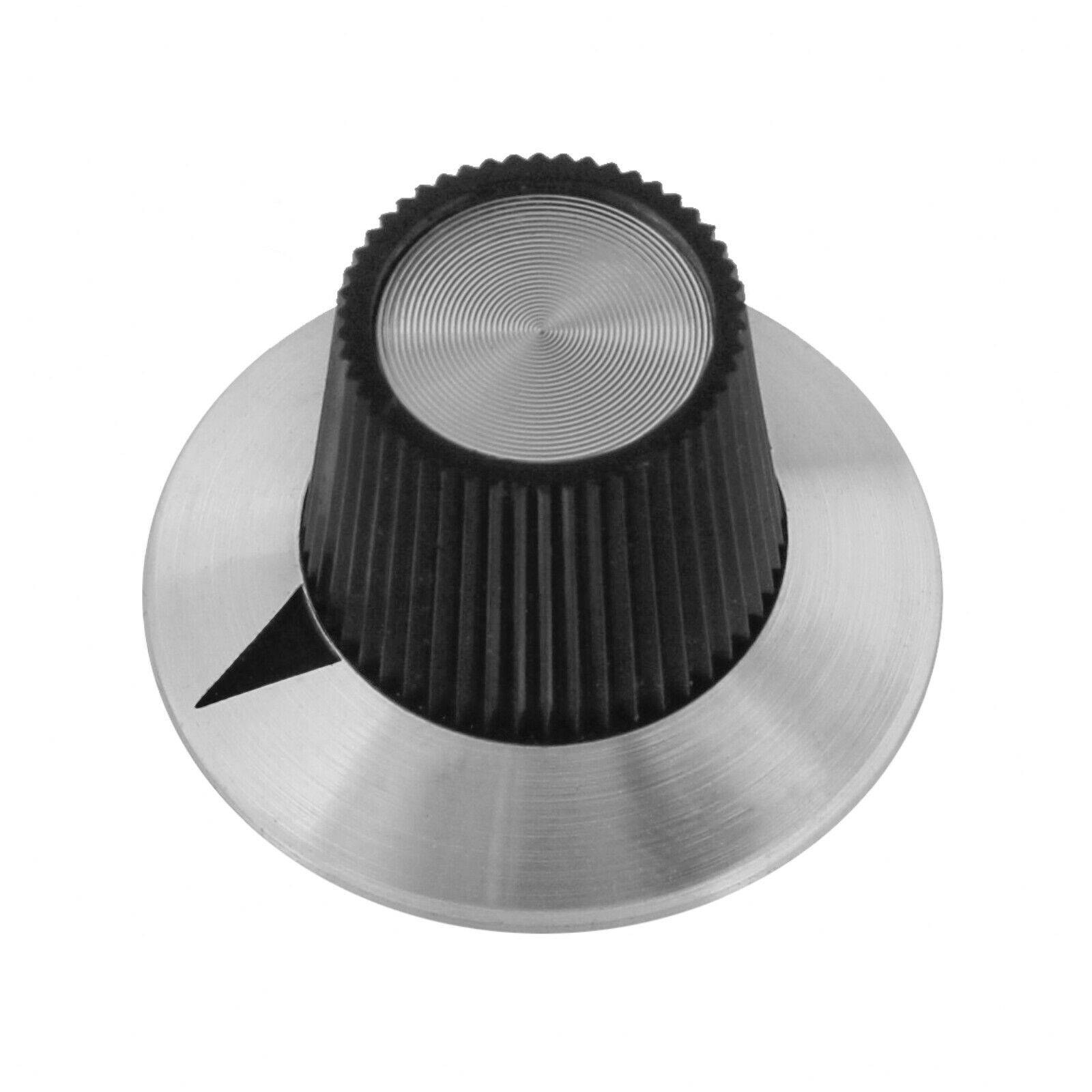 Potiknopf Drehknopf Reglerknopf ALU Schwarz Potentiometer 6mm Achse Aluminium Ø29x18mm ohne Skala