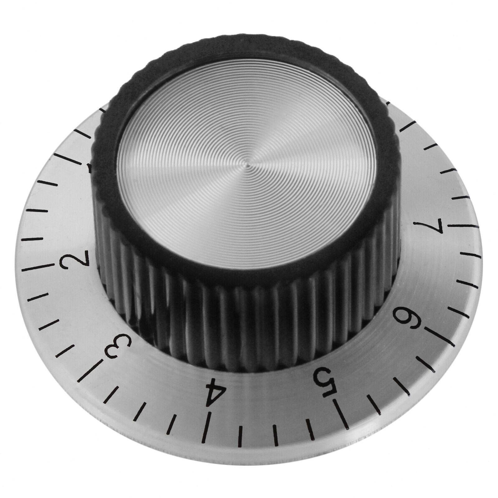 Potiknopf Drehknopf Reglerknopf ALU Schwarz Potentiometer 6mm Achse Aluminium Ø38x16mm mit 360° Skala