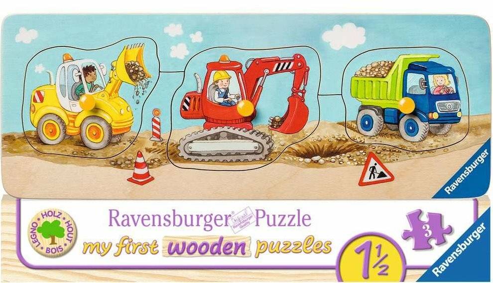 RAVENSBURGER Holzpuzzle Baumaschinen