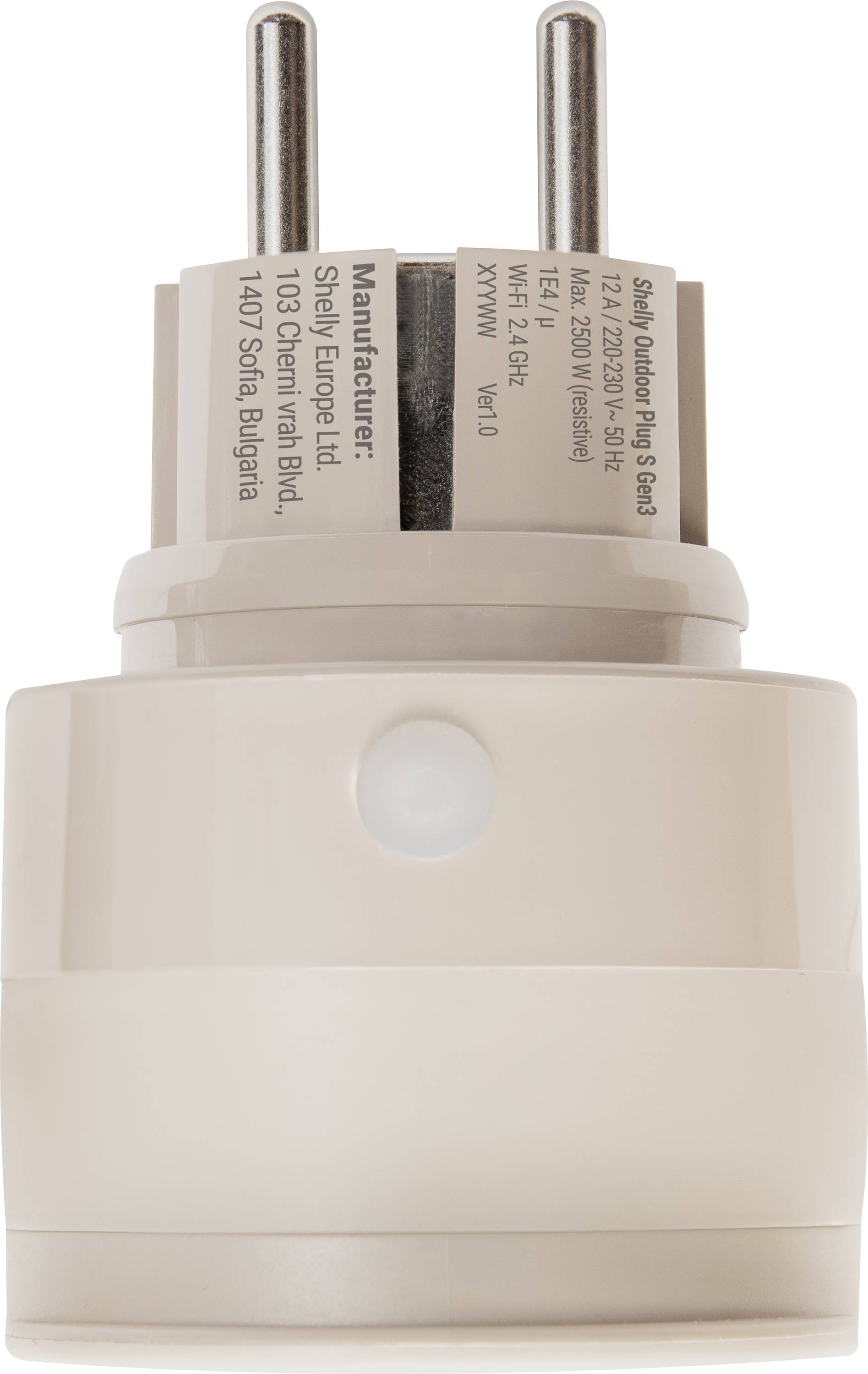 Shelly Plug S MTR Gen3 IP44 12A intelligente Außensteckdose
