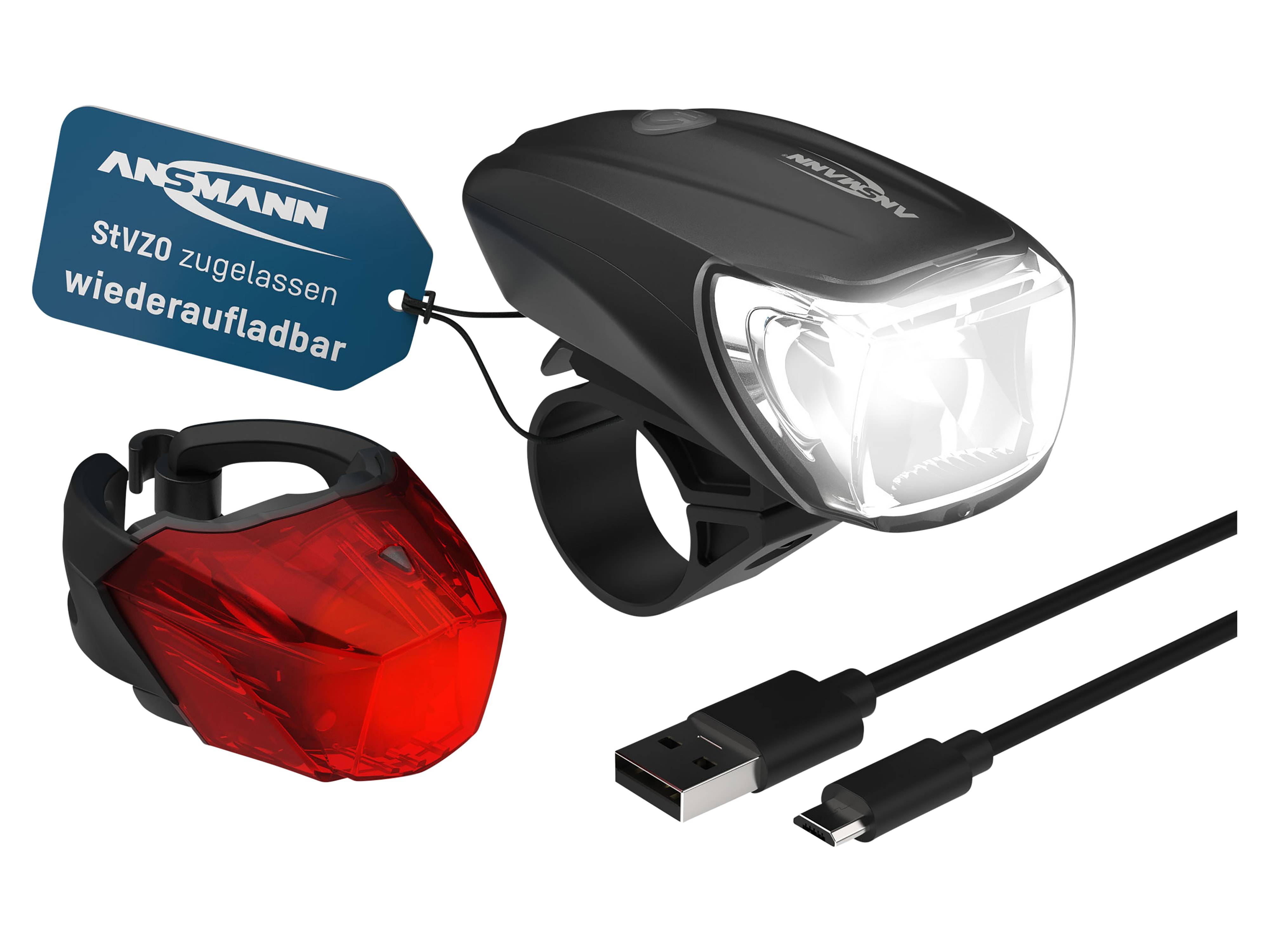 ANSMANN LED-Fahrrad-Beleuchtungs-Set, 1600-0254