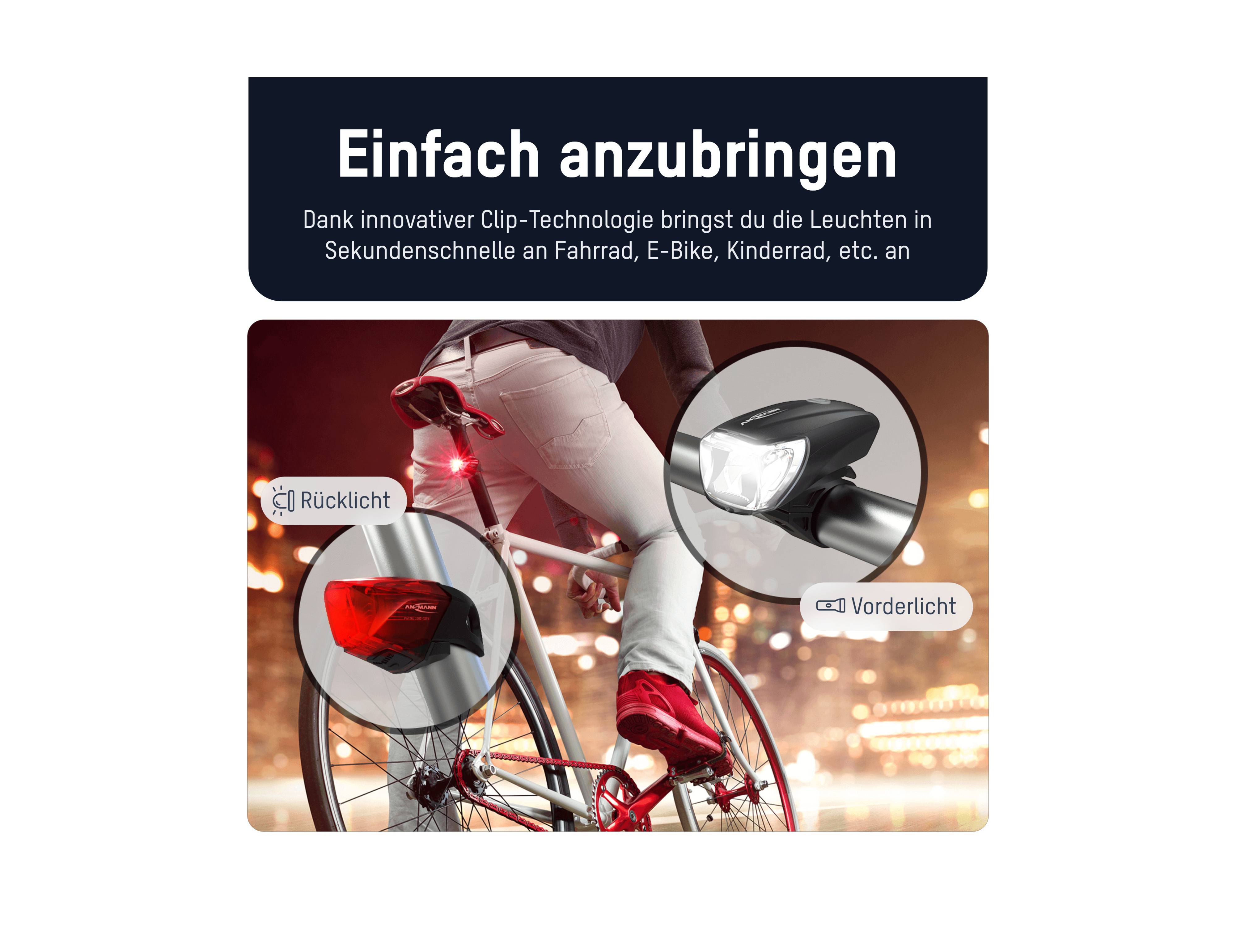 ANSMANN LED-Fahrrad-Beleuchtungs-Set, 1600-0254