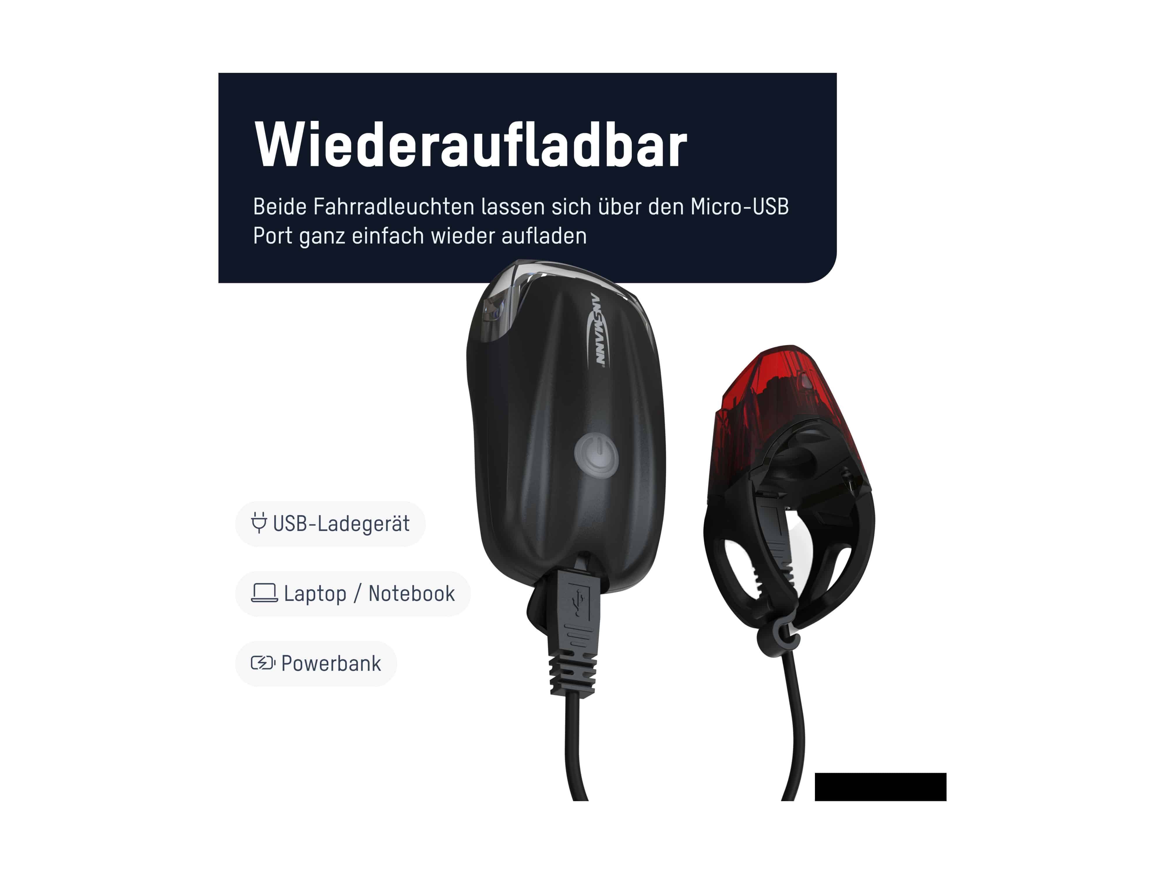 ANSMANN LED-Fahrrad-Beleuchtungs-Set, 1600-0254